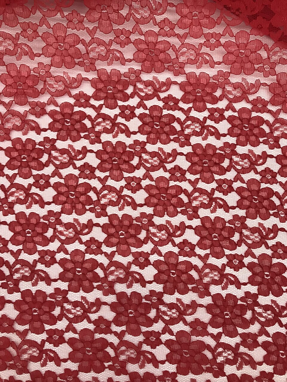 1 Yard Red Rachelle Lace Fabric For Table Runners Curtains Overlays Crafts Décor 58″-60″ Wide